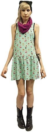 New Breed Gnome Mushroom Flamingo Grunge Dress s