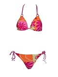 Guess Tropical Orange Halter Side Tie Bikini S
