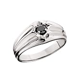 Men's Sterling Silver Black Diamond Ring