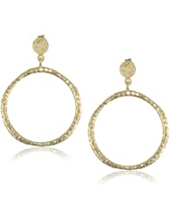 MELINDA MARIA Ashley Doorknocker Gold with White Earrings