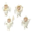 White Christmas Angel Ornaments Set of 4