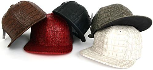 sujii CROCODILE Faux Leather Hip Hop Boys Snapback Hat Trucker Cap White