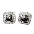 Jet Black Cubic Zurconia and Clear Crystal Earrings Fashion Jewelry