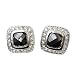 Jet Black Cubic Zurconia and Clear Crystal Earrings Fashion Jewelry