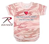 Travel Gear Bag Rothco Baby Pink Camo My Dad Is In the Army One Piece Bodysuit