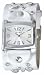 Spirit Ladies Silver Sunray Dial & White Silver Studded Strap Watch