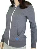 Roxy Womens Bliss Hoodie Gray with Blue Poka-Dots Y474023V-DOL