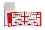 Bluetooth キーボード 超薄 内蔵電池 Windows/iOS/Android切替 折りたたみ式 iPad Air/iPhone6s /6s plus/Windows/Xperia 適用(ゴールド/ブラック)(シルバー/レッド)(シルバー/ブルー)（日本語取説付き）【シルバー/レッド】