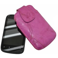 Suncase Ledertasche f�r HTC Explorer wash-lila