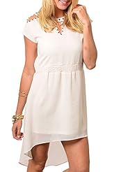 Sexy Polyester/Rayon/Spandex Flowy Keyhole  Dress