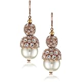 Marv Graff ?Taylor? Rose Gold Simulated Pearl Earri