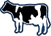 Fridgedoor Cow On Blue Car Magnet