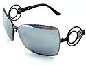 New Escada SES596 SES-596 531K Mirror Black Swarovsky Sunglasses 64-12-130