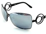 New Escada SES596 SES-596 531K Mirror Black Swarovsky Sunglasses 64-12-130