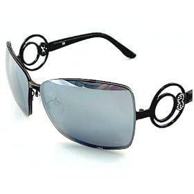 New Escada SES596 SES-596 531K Mirror Black Swarovsky Sunglasses 64-12-130