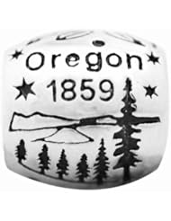 De Buman Sterling Silver Us 50 State Oregon Bead,hole 5mm