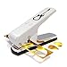 Pick-a-Palooza DIY Guitar Pick Punch Gift Pack - Premium Pick-Maker with Leather Key Chain Holder, 4 Strips and a File - White