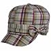 CUTE TAN & PINK PLAID NEWSBOY HAT W/BOW