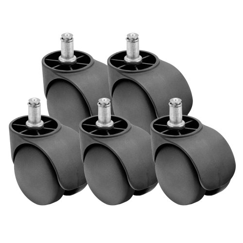 5 Pack Replacment Chair Casters Twin Wheel Nylon with 7/16