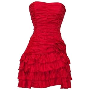 Crinkle Satin Strapless Ruffle Mini Dress Prom Formal Bridesmaid