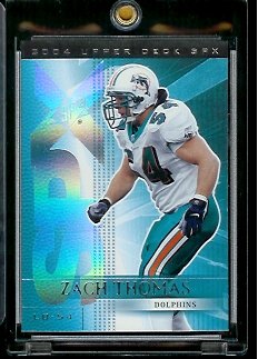 2004 Upper Deck SPX Zach Thomas Miami Dolphins Football Card #53 - Mint Condition - In Protective Display Case !!