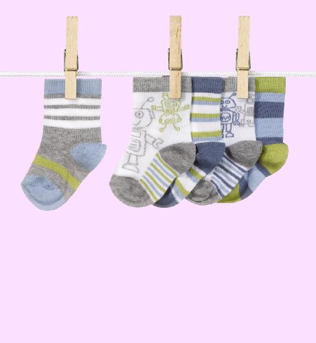 5 Pairs of Robots Socks