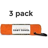 Microfiber Shot Towel (3 Pack), 16" X 16" with Carabiner Clip. For Shooting, Hunting, and Tactical