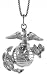 Sterling Silver U.S. Marines Eagle Globe & Anchor Pendant, 1 1/8 in. (28mm) tall