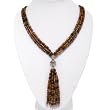 Handmade Tiger's Eye Necklace With Silver Pendant