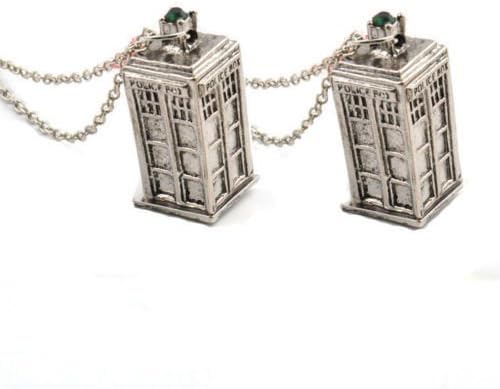 Retro Personalized Antique Silver Jewelry Doctor Tardis Police Box Necklace Gift