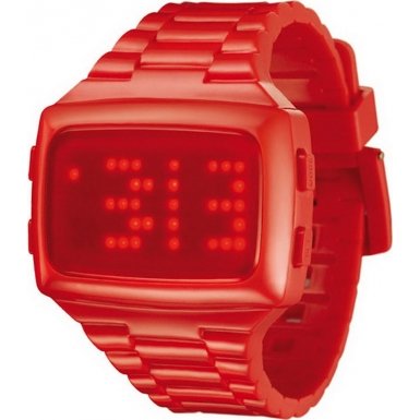 LED LED-RD-STP Unisex Digital Red Dial And Pu Strap Watch