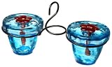 Flower Pot 2 Hummingbird Feeder Aqua