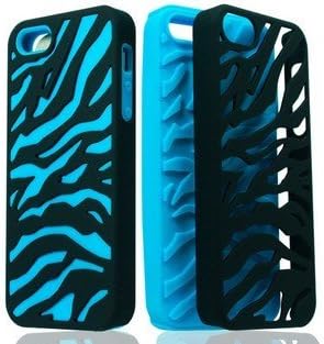Hybrid Zebra Case Black/Dark Blue for Apple iPhone 5 5G