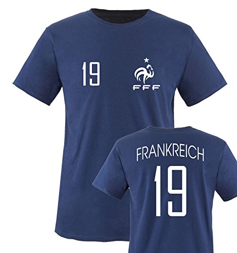EM 2016 – TRIKOT – EM 2016 – FRANKREICH – 19 – Herren T-Shirt – Navy / Weiss Gr. XL