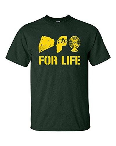 Jacted Up Tees Green Bay Cheese Head Fan for Life Men's T-Shirt SHIPS FROM OHIO USA