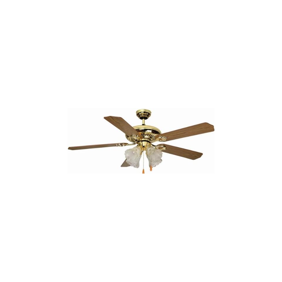 Aloha Breeze Ceiling Fan Bright Brass 52in Model 29079 On