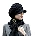 LOCOMO Men Women Boy Girl Slouchy Cabled Knit Beanie Newsboy Cap FAF026
