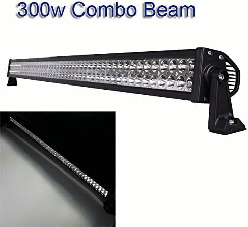 MZ-AUTO 300w 52" Led Off Road Light Bar Work Lights Flood Spot Combo Beam Waterproof 10v-30v 3w*100 for 4wd SUV UTE Offroad Truck ATV UTV