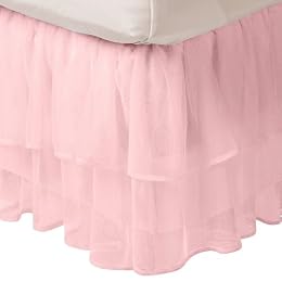 Tadpoles Triple-Layer Tulle Bedskirt - Pink