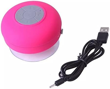 Fullblam Wireless Bluetooth Waterproof Shower Speaker Bluetooth Car Handsfree Speakerphone built in Mic Control Buttons Compatible with iPhone 5 6 Plus and Galaxy S6 Color Hot Pink