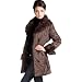 Jessie G. Women's Metallic Jacket with Thinsulate Filling and Rex Rabbit Fur Trim in Brown or Dark Gray image 5