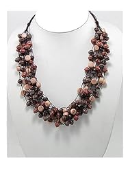 Brown Cotton Necklace In Zinc