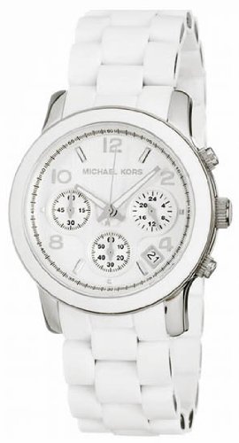 Michael Kors White Polyurethane Chronograph Ladies Watch MK5423
