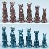 Marbleized Cats Chess Set, King:4