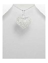 Heart Pendant Necklace In 92.5 Sterling Silver