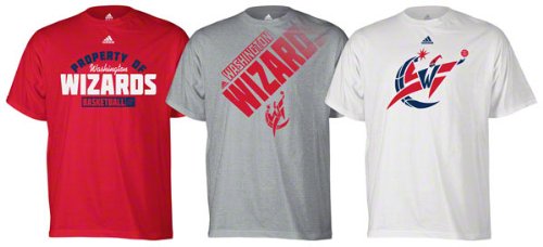 adidas Washington Wizards Red-Ash-White Triple Threat T-Shirt Combo Pack (XX-Large)