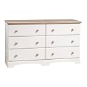 South Shore Furniture, Summertime Collection, Double Dresser, Pure White and Natural Maple