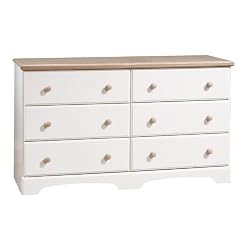 South Shore 3263027 Double Dresser, Pure White and Maple