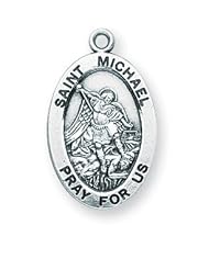 St. Michael Pendant Oval Sterling Silver with Chain