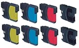 iComp 8x inks for Brother DCP-J125 DCP-J315w DCP-J515w MFC-J220 MFC-J265w MFC-J410 MFC-J415w DCPJ125 DCPJ315w DCPJ515w MFCJ220 MFCJ265w MFCJ410 MFCJ415w (2xLC985BK 2xLC985C 2xLC985M 2xLC985Y)